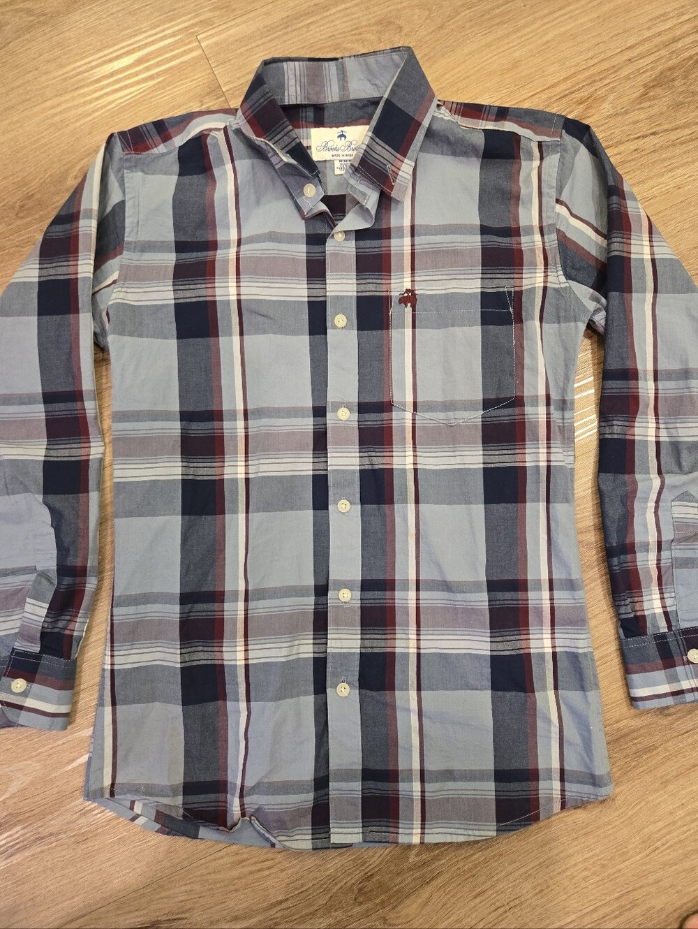 Brooks Brothers Men's Plaid Button-Down Shirt — Navy, Light Blue, Burgundy